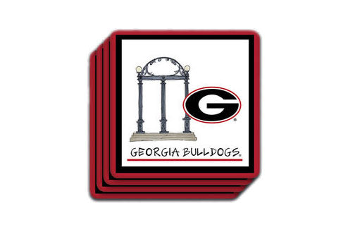 Magnolia Lane Georgia Bulldogs 4 piece coasters Magnolia Lane