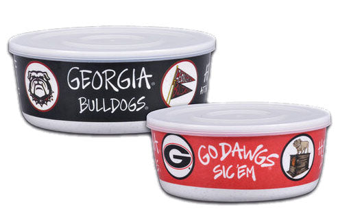 Magnolia Lane Georgia Bulldogs 4 Piece Set, 2 Bowls, 2 Lids Magnolia Lane