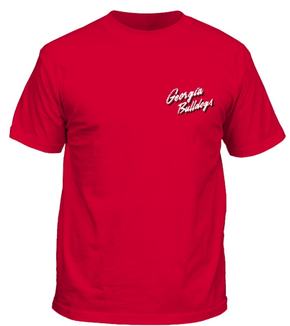 Georgia Bulldogs Sketch Mascot Shirt Red New World Graphics