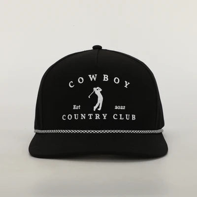 Cowboy Country Club Golfer Roped Hat Black Cowboy Country Club