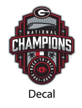 Jaymac Georgia Bulldogs National Champs 22 Window Decal Jaymac