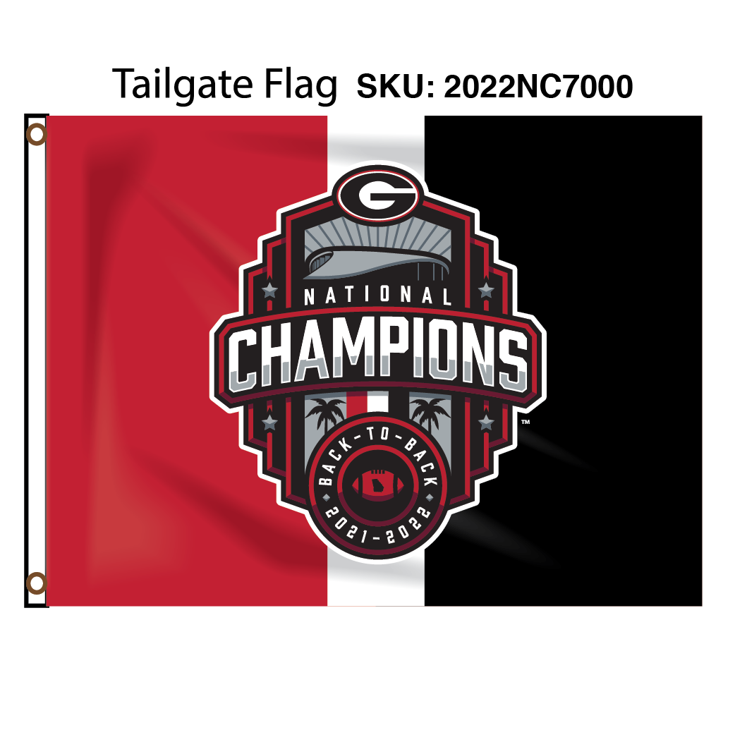 Georgia Bulldogs National Champions Tailgating Flag 28x40 Red/white/black