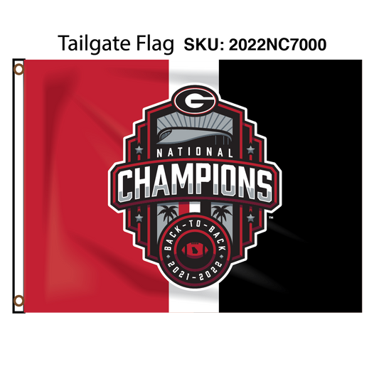 Georgia Bulldogs National Champions Tailgating Flag 28x40 Red/white/black