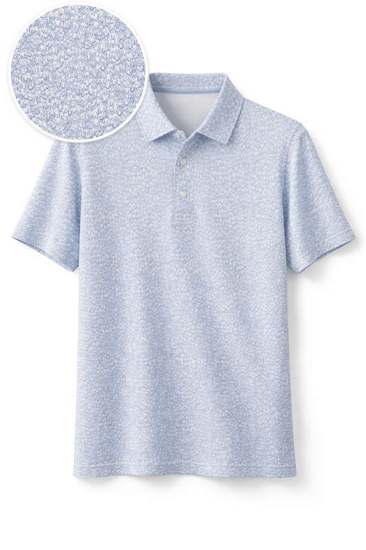 Society 91 Polo Dog Print White, Cornflower Society 91