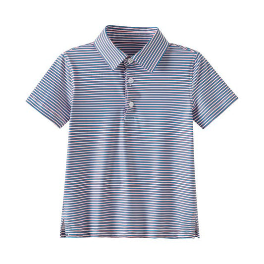 Meripex Performance Polo Shirt Blue/Micro Red/White Meripex Apparel