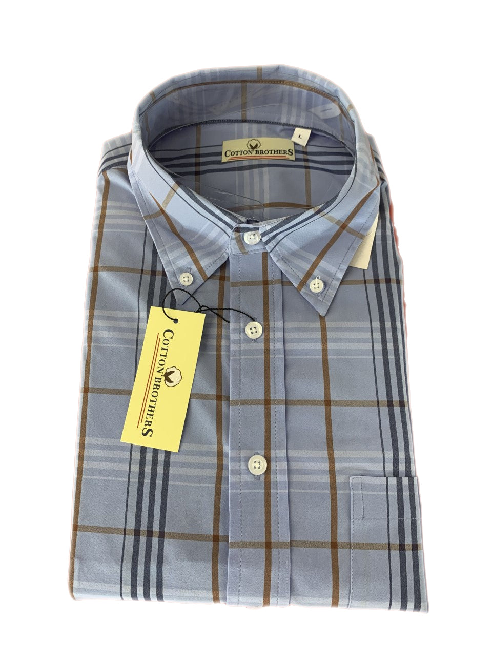 Cotton Brothers Driway Long Sleeve Button Up Blue