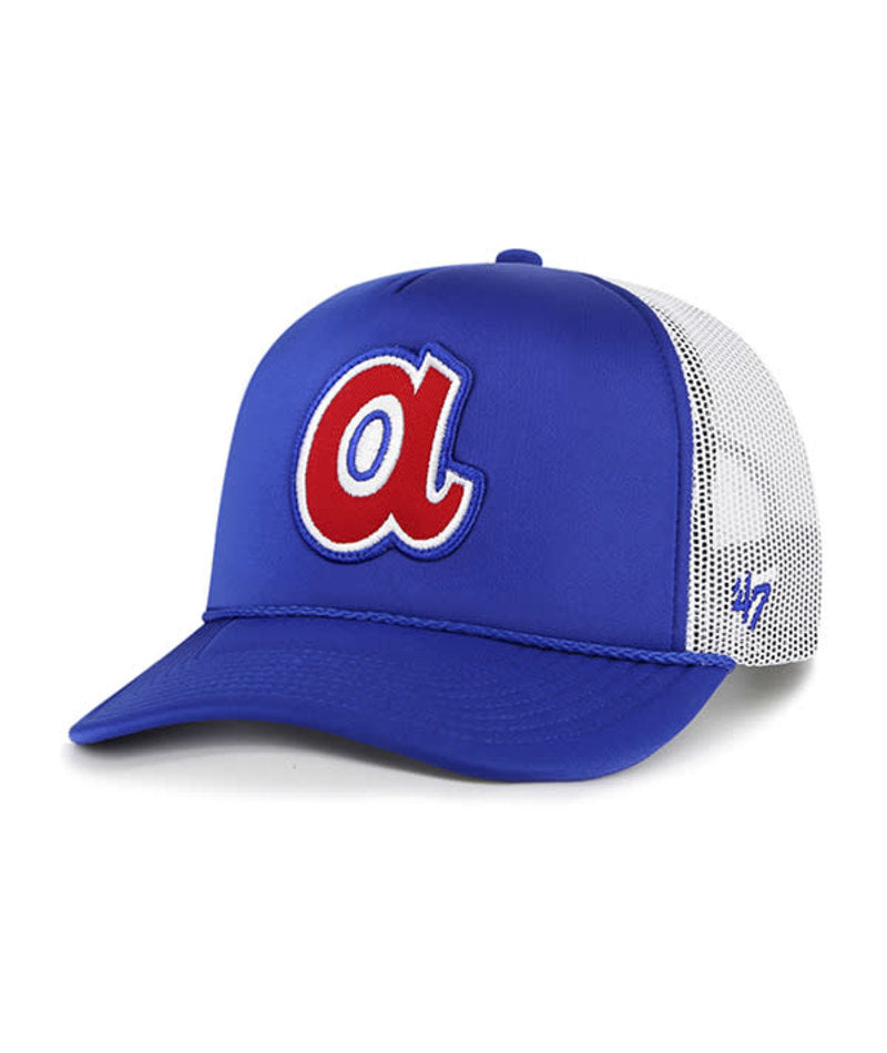 47 Brand ATLANTA BRAVES COOPERSTOWN ROYAL PATCH 47 TRUCKER FM 47 Brand