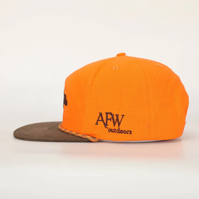 AFW Outdoors BLAZE ORANGE AND BROWN RIPSTOP POINTER ROPE HAT AFW Outdoors