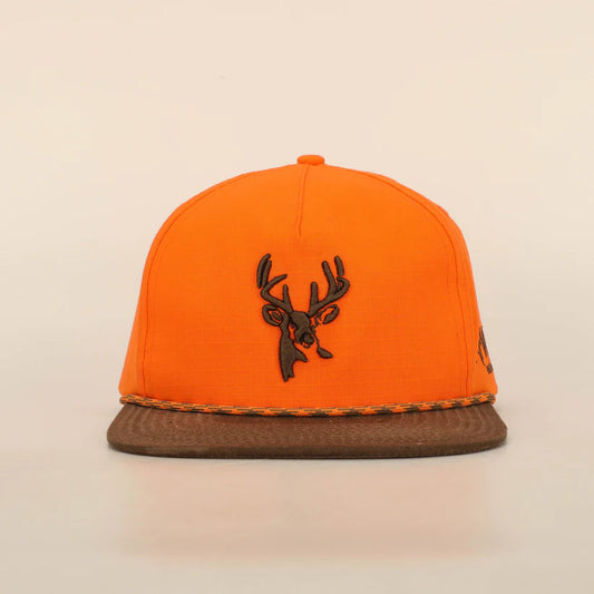 American Flyway AFW BLAZE ORANGE AND BROWN RIPSTOP PUFF DEER ROPE HAT AFW Outdoors