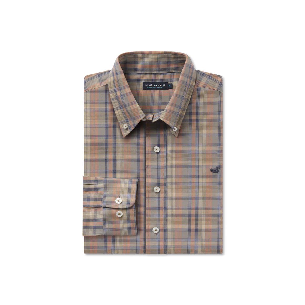 Southern Marsh Benton Grid Dress Shirt Burnt Taupe
