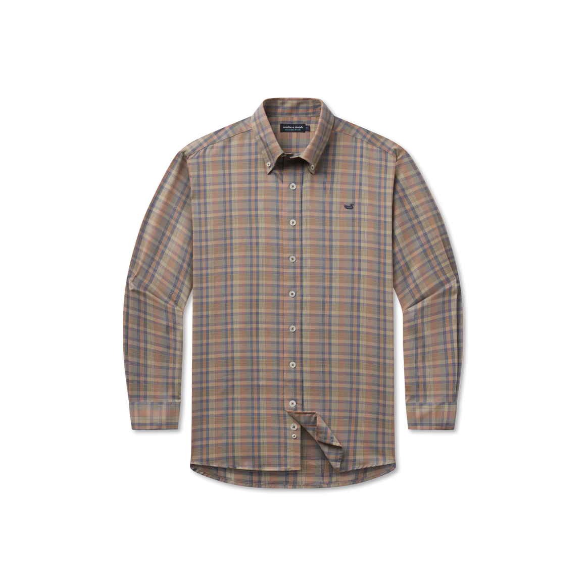 Southern Marsh Benton Grid Dress Shirt Burnt Taupe
