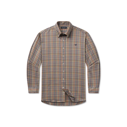 Southern Marsh Benton Grid Dress Shirt Burnt Taupe Southern Marsh