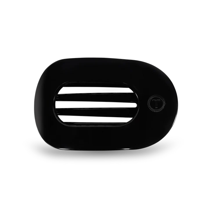 Teleties Jet Black Medium Flat Round Clip Teleties