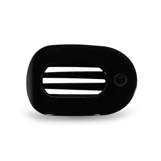 Teleties Jet Black Medium Flat Round Clip Teleties