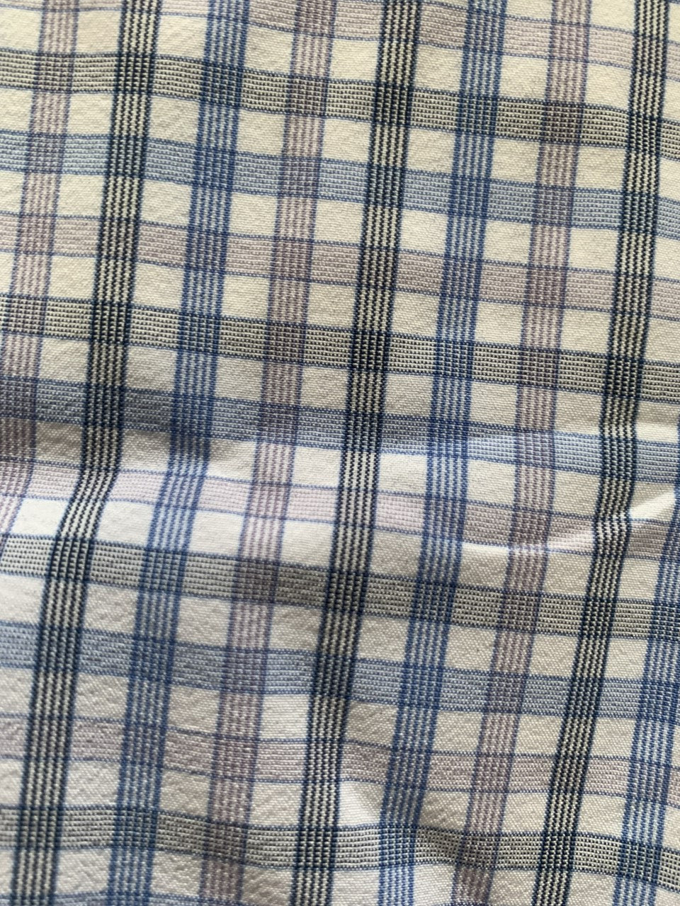 Cotton Brothers Long Sleeve Button Up White Blue Plaid Cotton Brothers