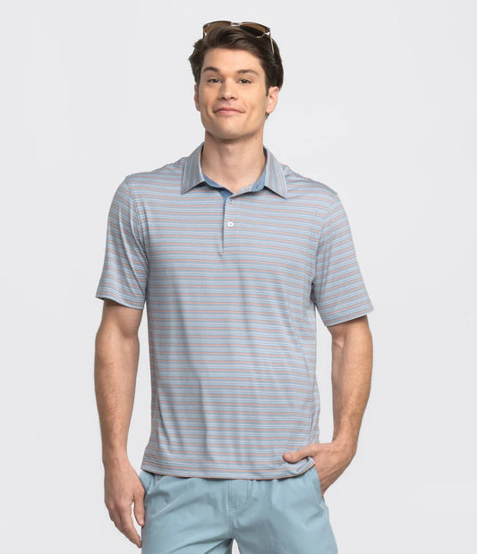 Southern Shirt Co Blue Lagoon Sawgrass Stripe Polo Southern Shirt Co