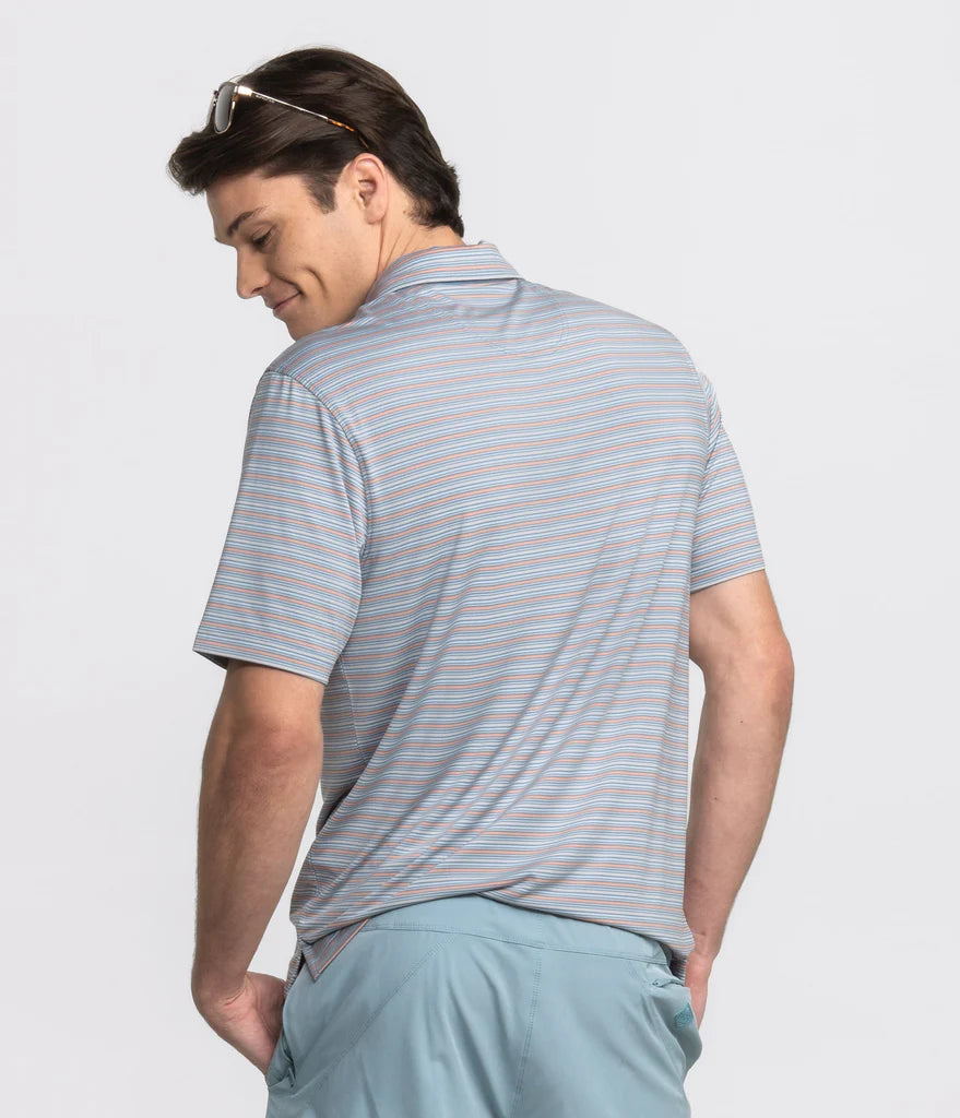 Southern Shirt Co Blue Lagoon Sawgrass Stripe Polo Southern Shirt Co