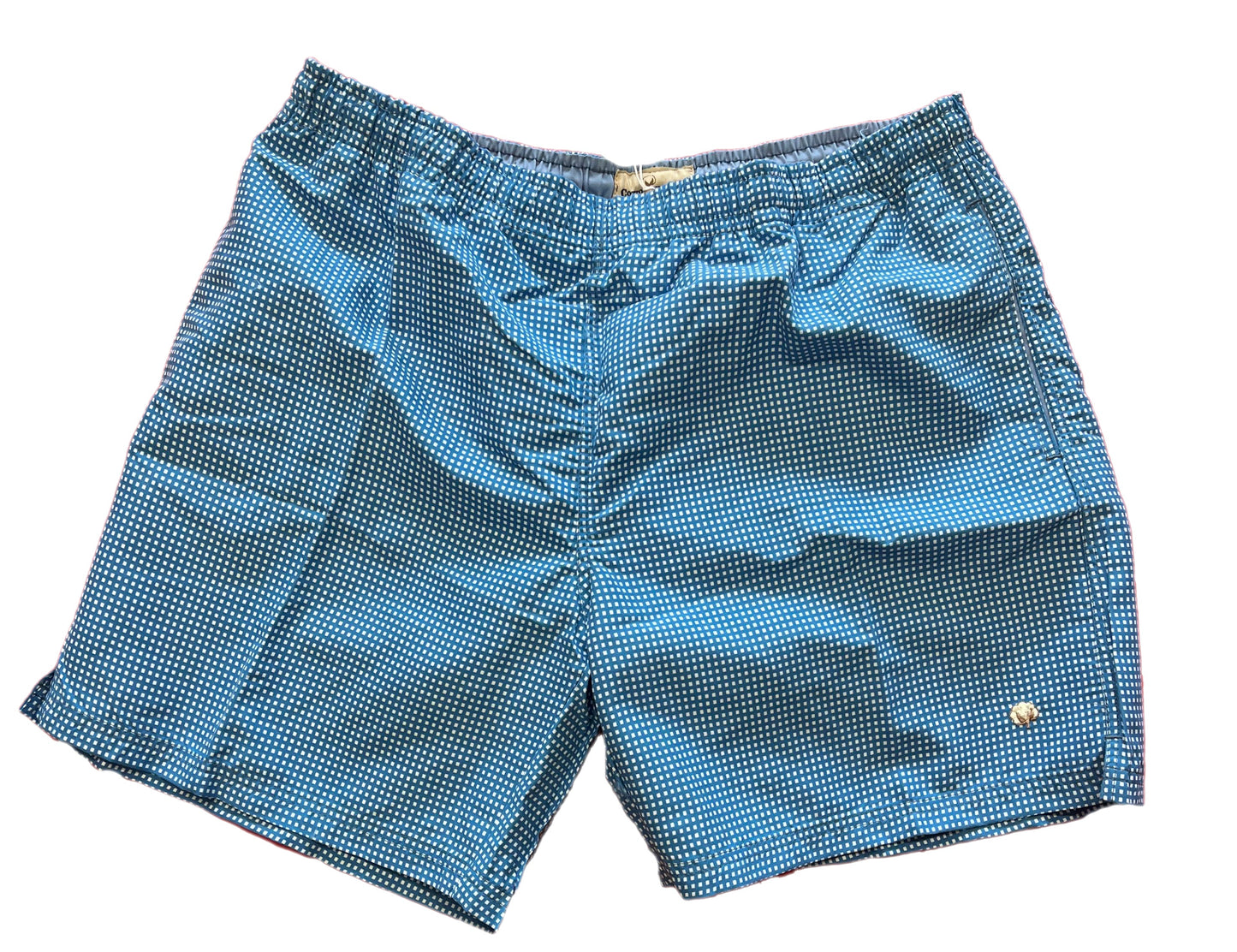 Cotton Brothers Swim Shorts Squares Light Blue Cotton Brothers