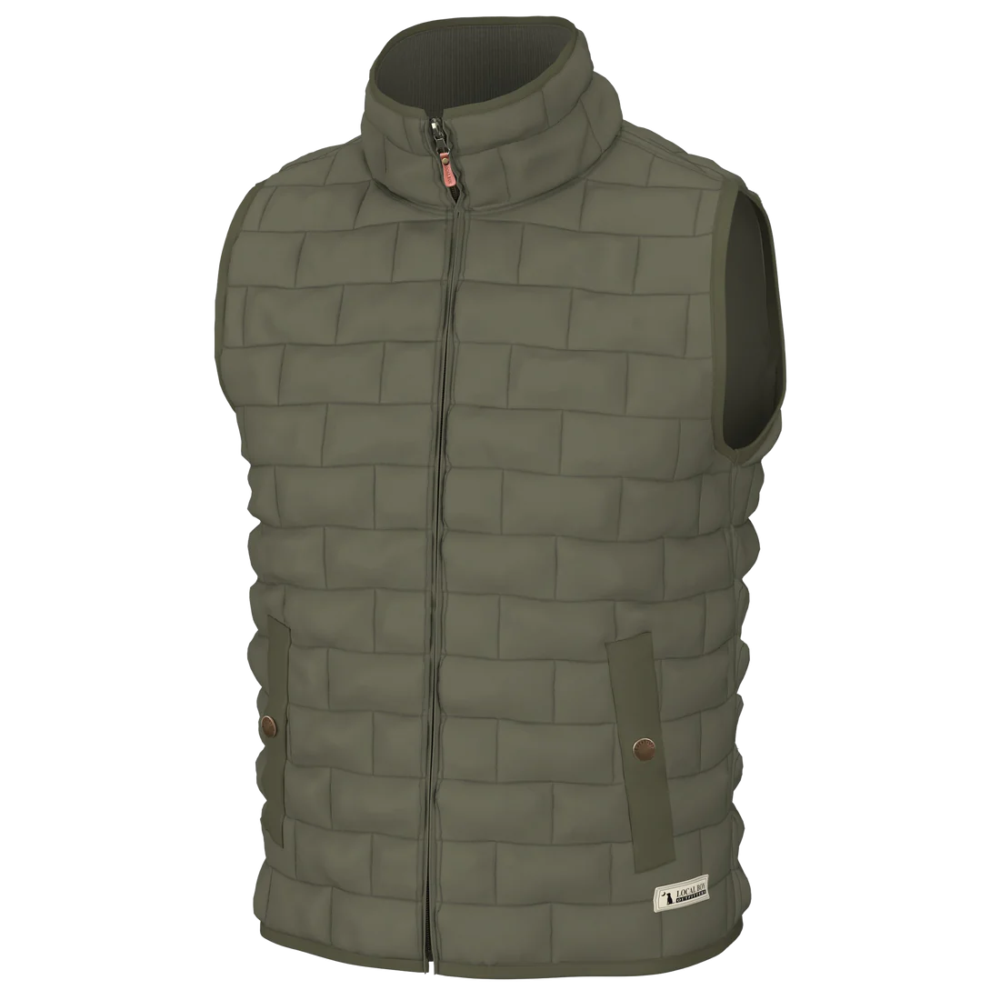 Local Boy Brick Quilted Vest Moss Local Boy Outfitters