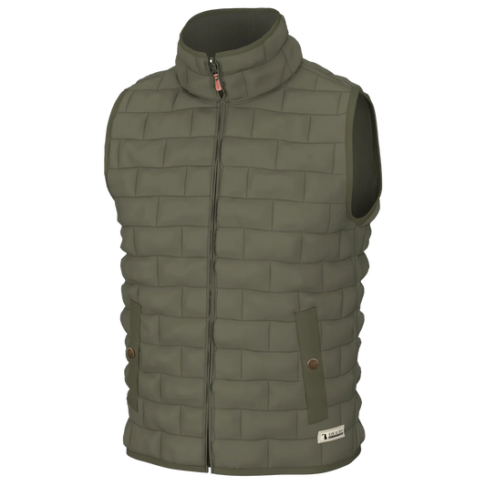 Local Boy Brick Quilted Vest Moss Local Boy Outfitters
