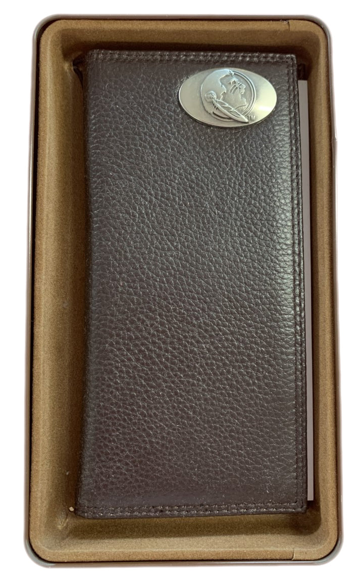 Zep-Pro Florida State Seminoles Leather Checkbook Wallet Pebble Zep-Pro