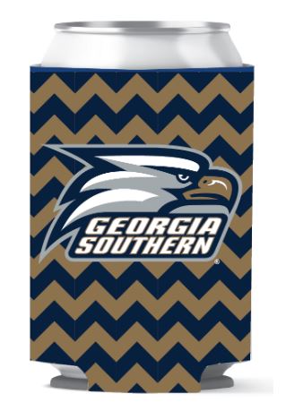 Jaymac Georgia Southern Chevron Blue Can Coozie