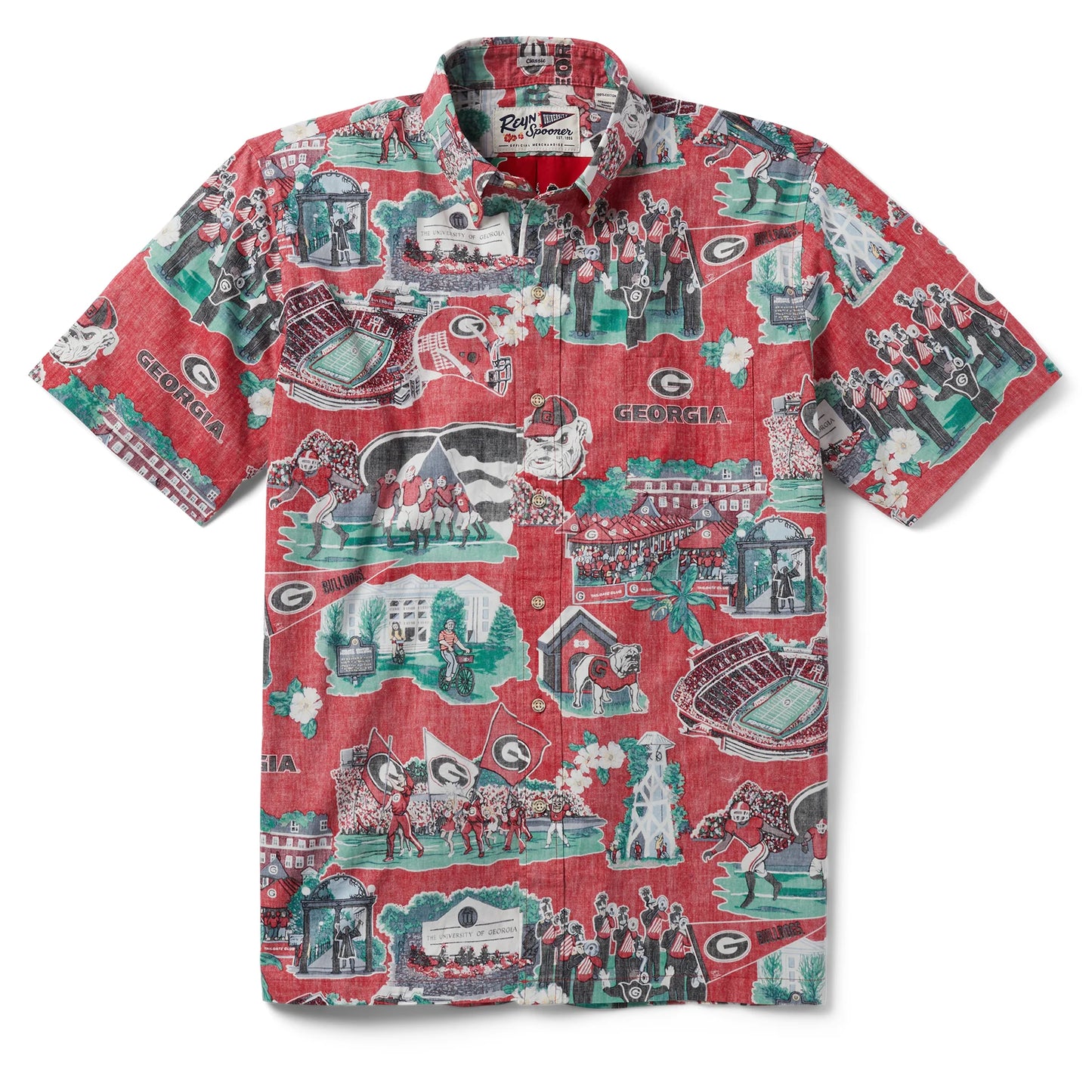 Reyn Spooner Georgia Bulldogs Scenic Button Up