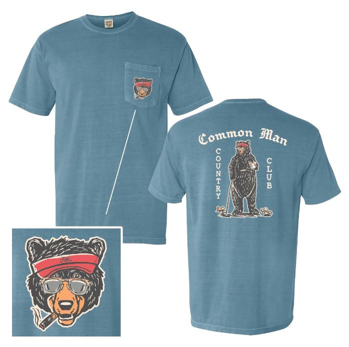 Barstool Sports Common Man Country Club Pocket Tee Blue Small