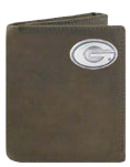 Zep-Pro Georgia Bulldogs Brown Crazy Horse Tri-fold Wallet - Oval G Zep-Pro