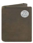 Zep-Pro Georgia Bulldogs Brown Crazy Horse Tri-fold Wallet - Standing Dawg Zep-Pro