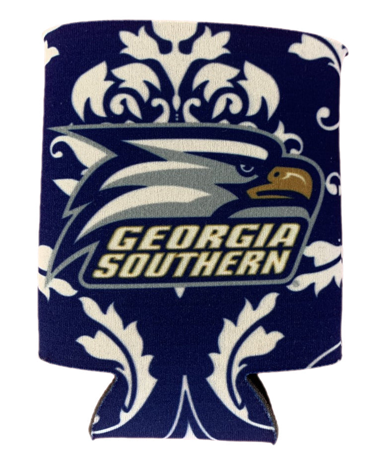 Jaymac Georgia Southern Damask Blue Can Coozie Jaymac