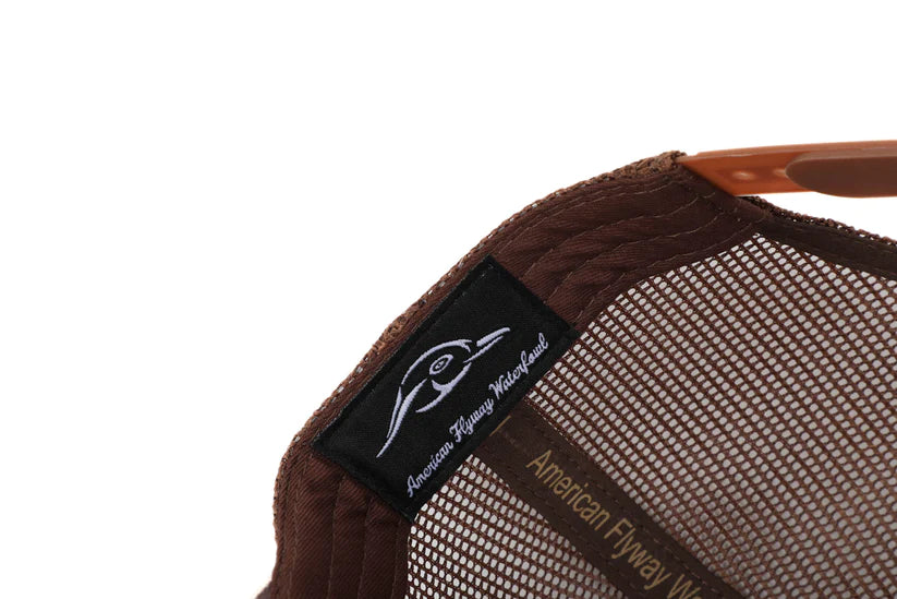 American Flyway Waterfowl Deer 7 Panel Brown Old School AFW Style w- 3 D Puff and Brown Mesh