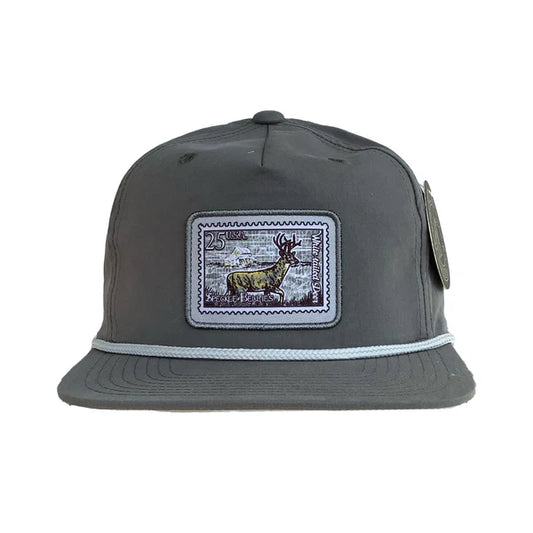 Speckle Bellies Deer Stamp Patch Rope Hat Grey