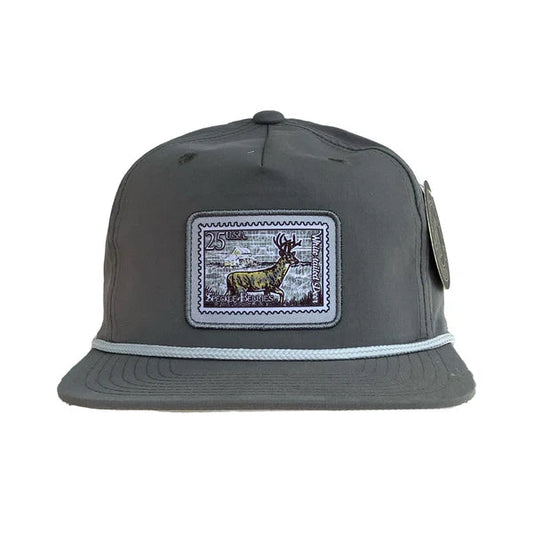Speckle Bellies Deer Stamp Patch Rope Hat Grey Speckle Bellies