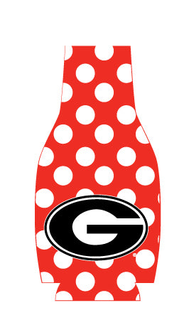 Georgia Bulldogs Bottle Coozie Dots Red