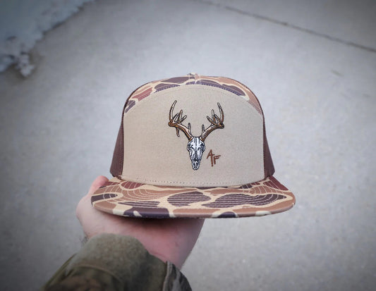 American Fetcher European Skull 7 Panel Duck Camo Hat American Fetcher