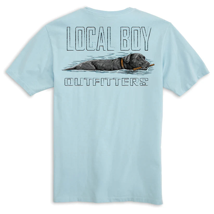 Local Boy Youth Fetch Black Lab Tee Chambray Local Boy Outfitters