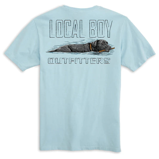 Local Boy Youth Fetch Black Lab Tee Chambray Local Boy Outfitters