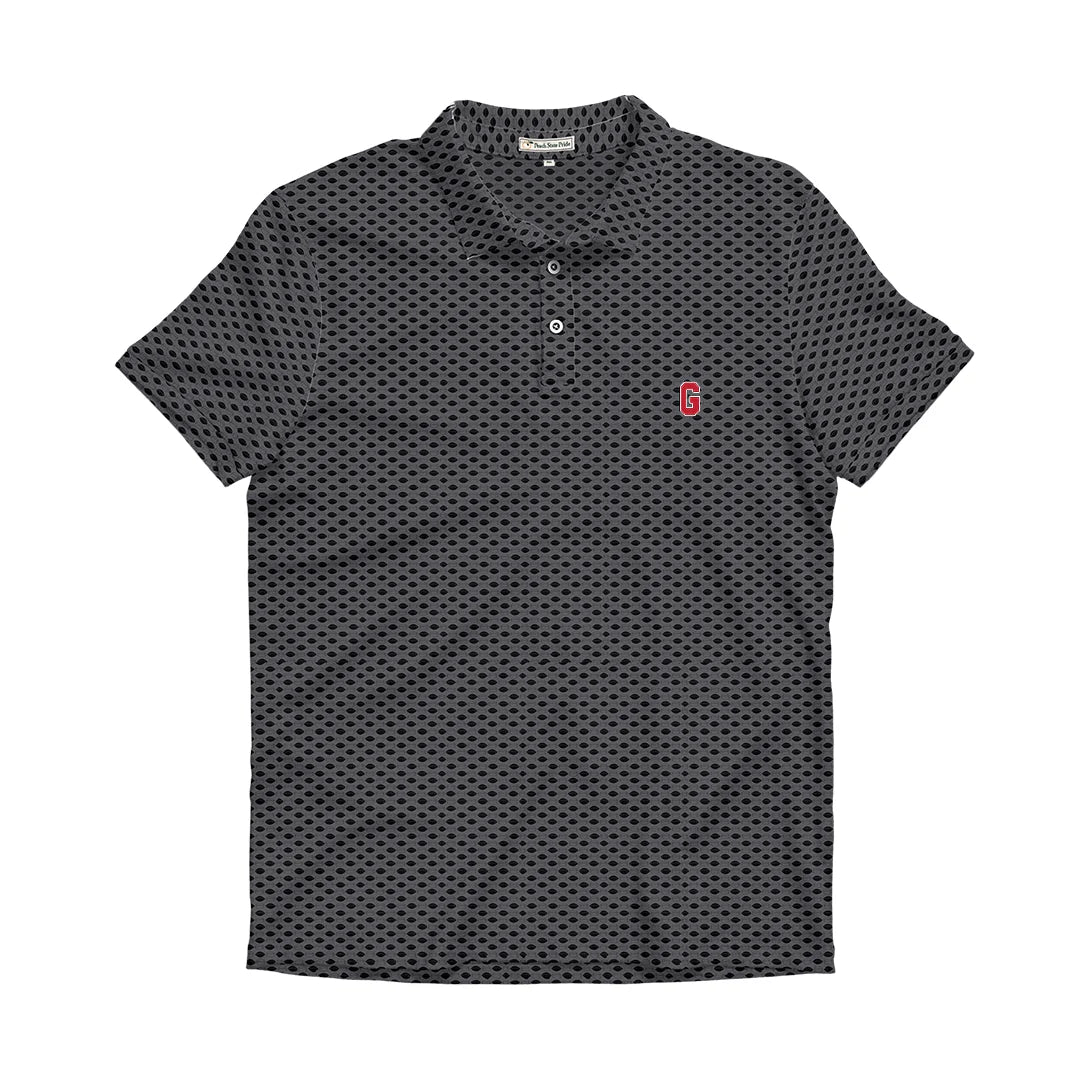 Peach State Pride Georgia Bulldogs Gray & Black Gridiron Performance Polo Peach State Pride