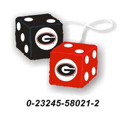 Georgia Bulldogs Mirror Fuzzy Dice Jaymac