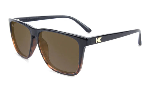 Knockaround Glossy Black and Tortoise Shell Fade / Amber Paso Robles Sunglasses Knockaround