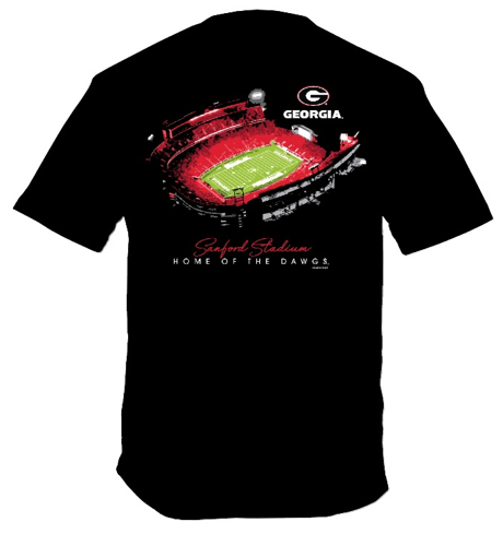 Georgia Bulldogs Glowing Stadium Shirt Black New World Graphics