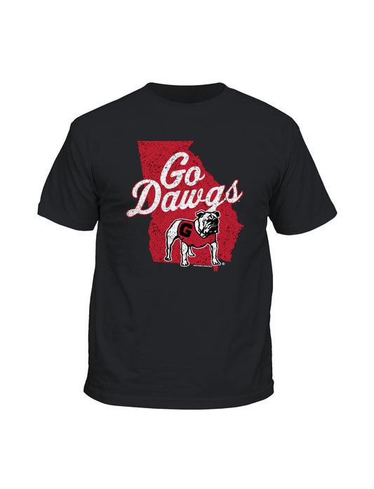 New World Graphics Georgia bulldogs Go Dawgs Black Short Sleeve Tee Georgia Bulldogs
