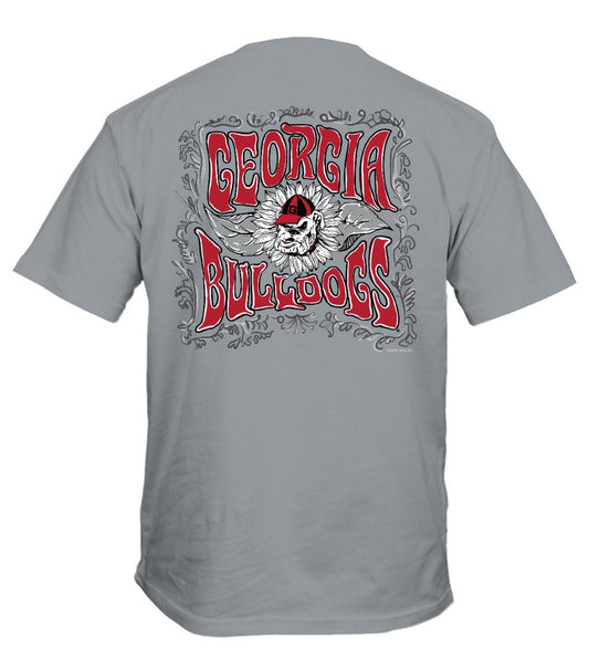 Georgia Bulldogs Groovy Text Shirt Silver Georgia Bulldogs