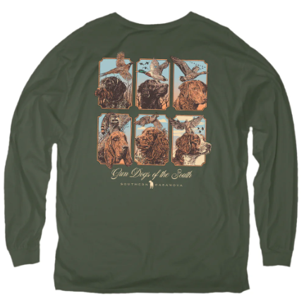 Southern Casanova Long Sleeve T-Shirt Gun Dogs Forest Green