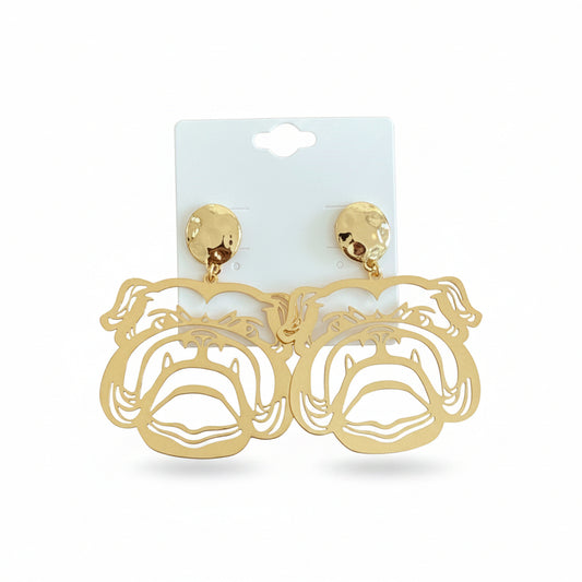 Georgia Bulldogs Bulldog Filigree Drop Earrings Gold Golden Stella