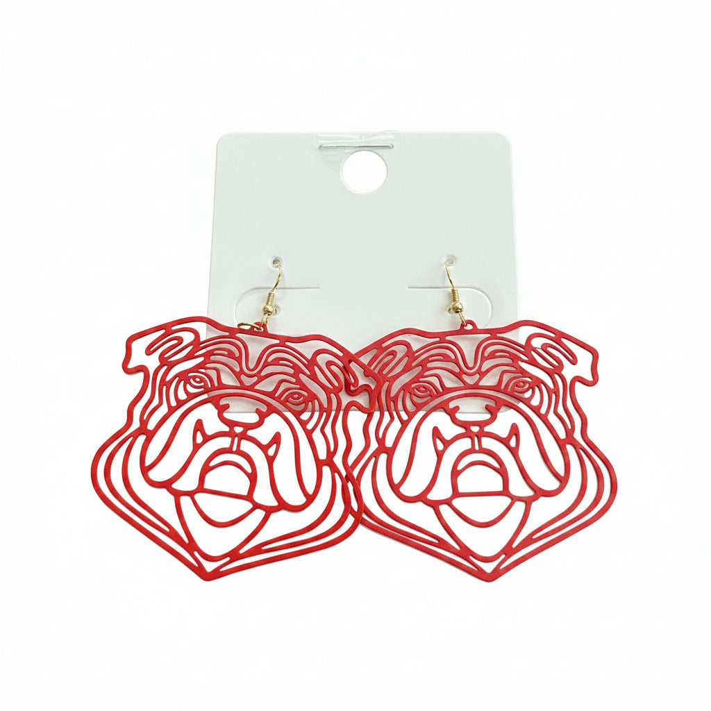 Georgia Bulldogs Filigree Earrings Red Golden Stella