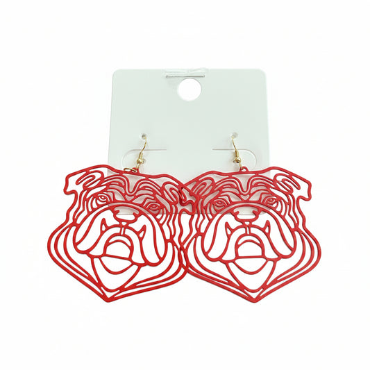 Georgia Bulldogs Filigree Earrings Red Golden Stella