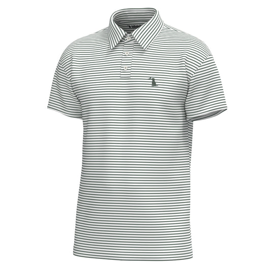 Local Boy Edisto Polo Dark Green and White Local Boy Outfitters
