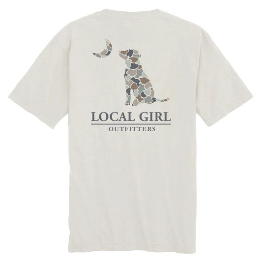 Local Girl Flora Dog and Moon SS Tee Silver Local Girl Outfitters